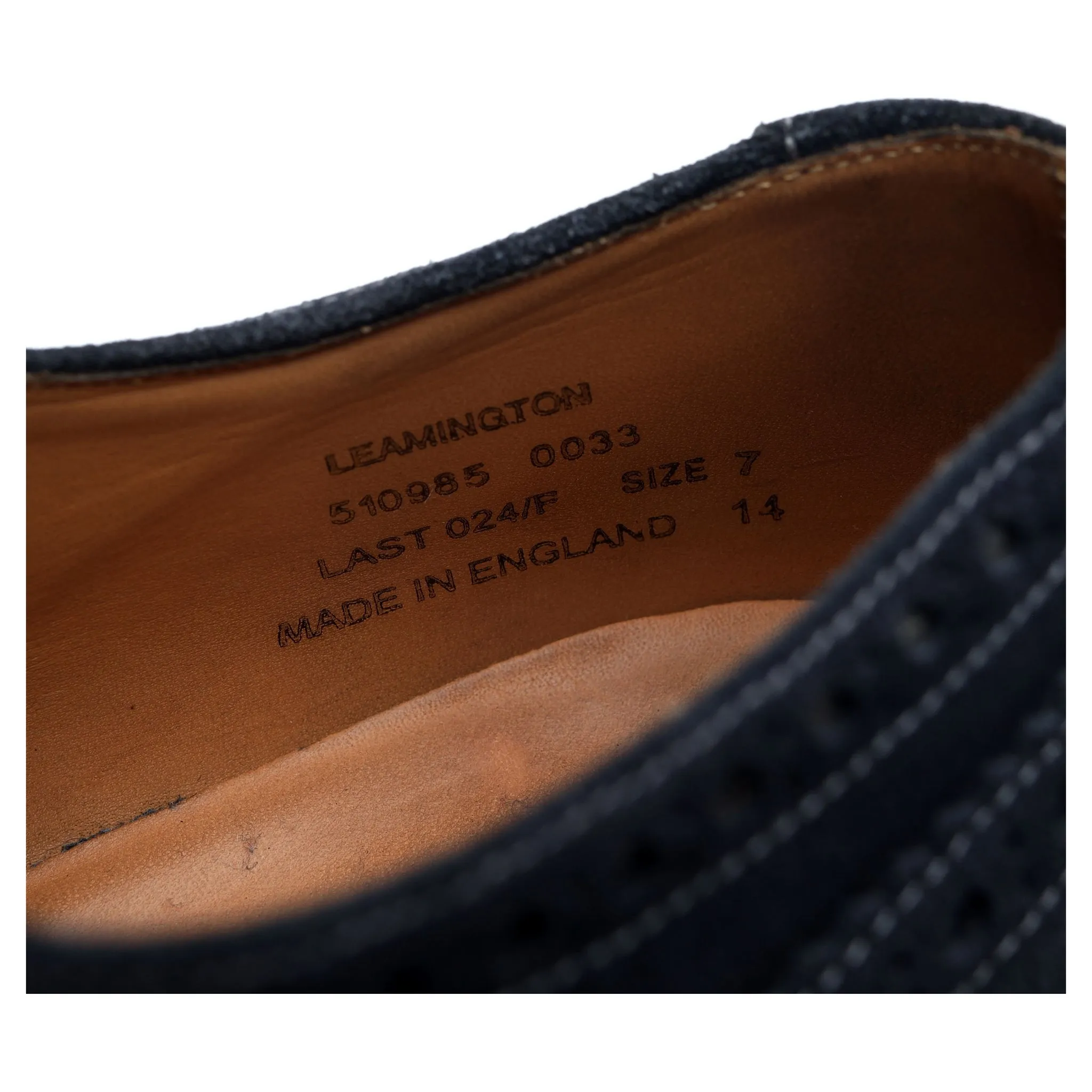 1880 'Leamington' Blue Suede Derby Brogues UK 7 F