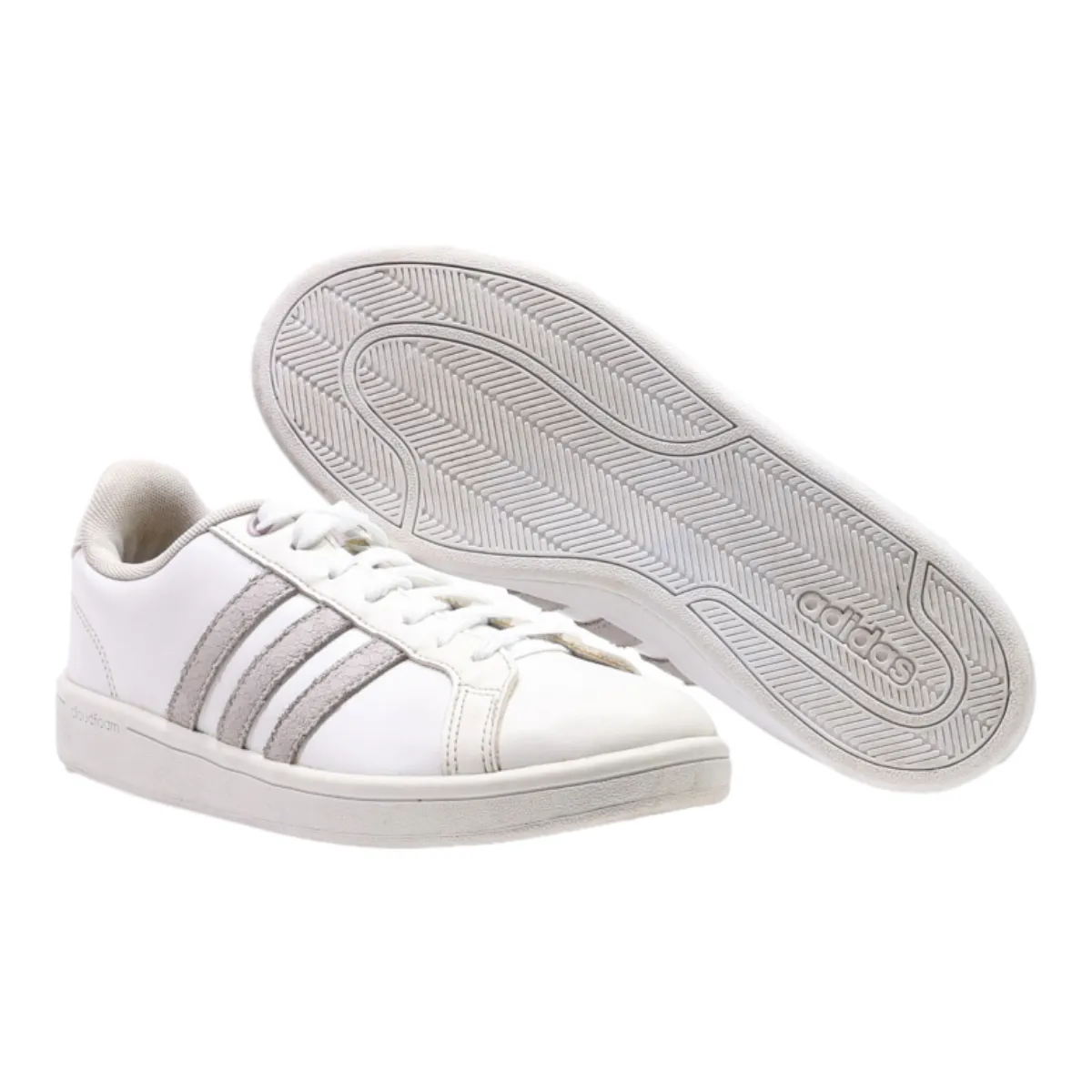 ADIDAS Cloudfoam Sneaker Trainers White Leather Womens UK 6.5