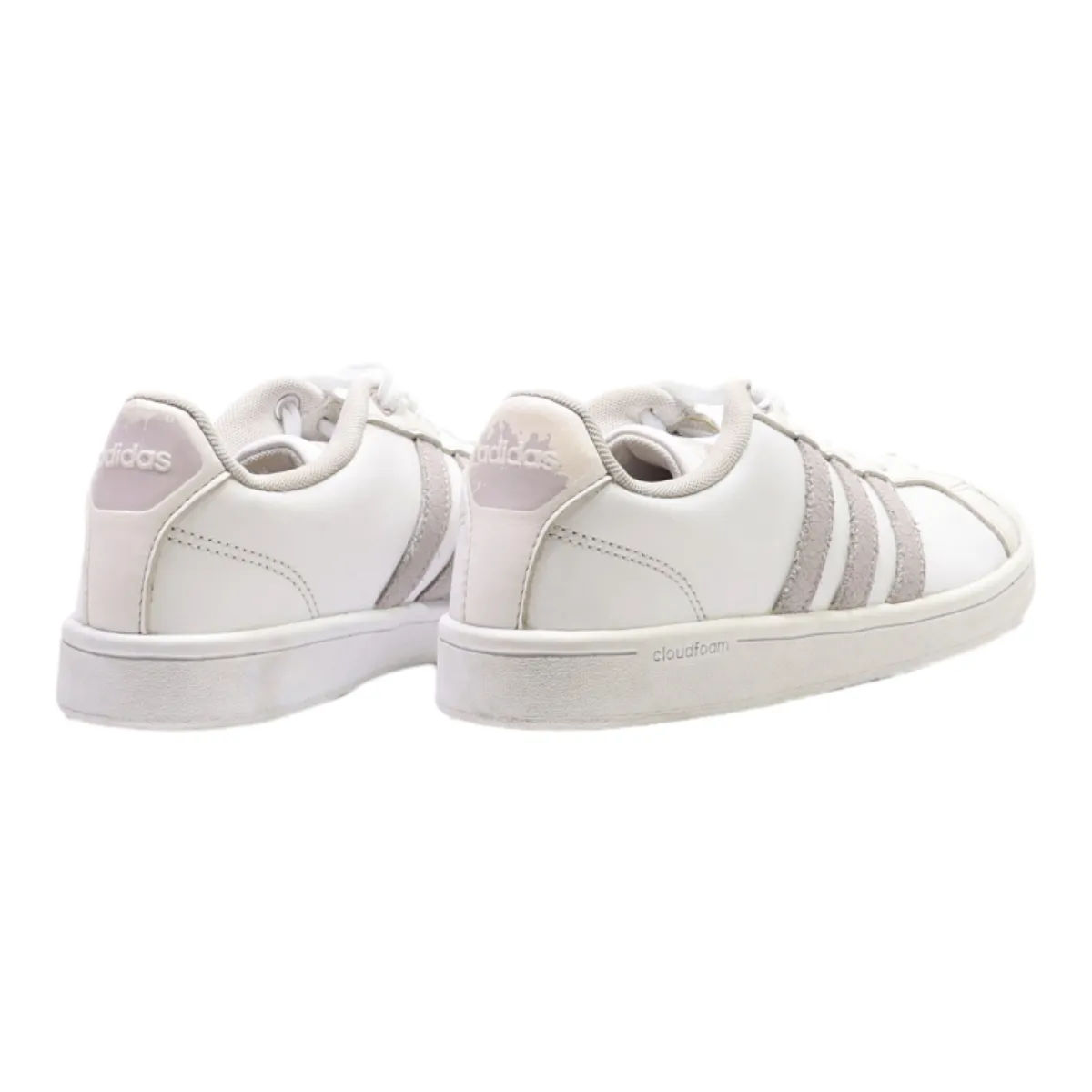 ADIDAS Cloudfoam Sneaker Trainers White Leather Womens UK 6.5