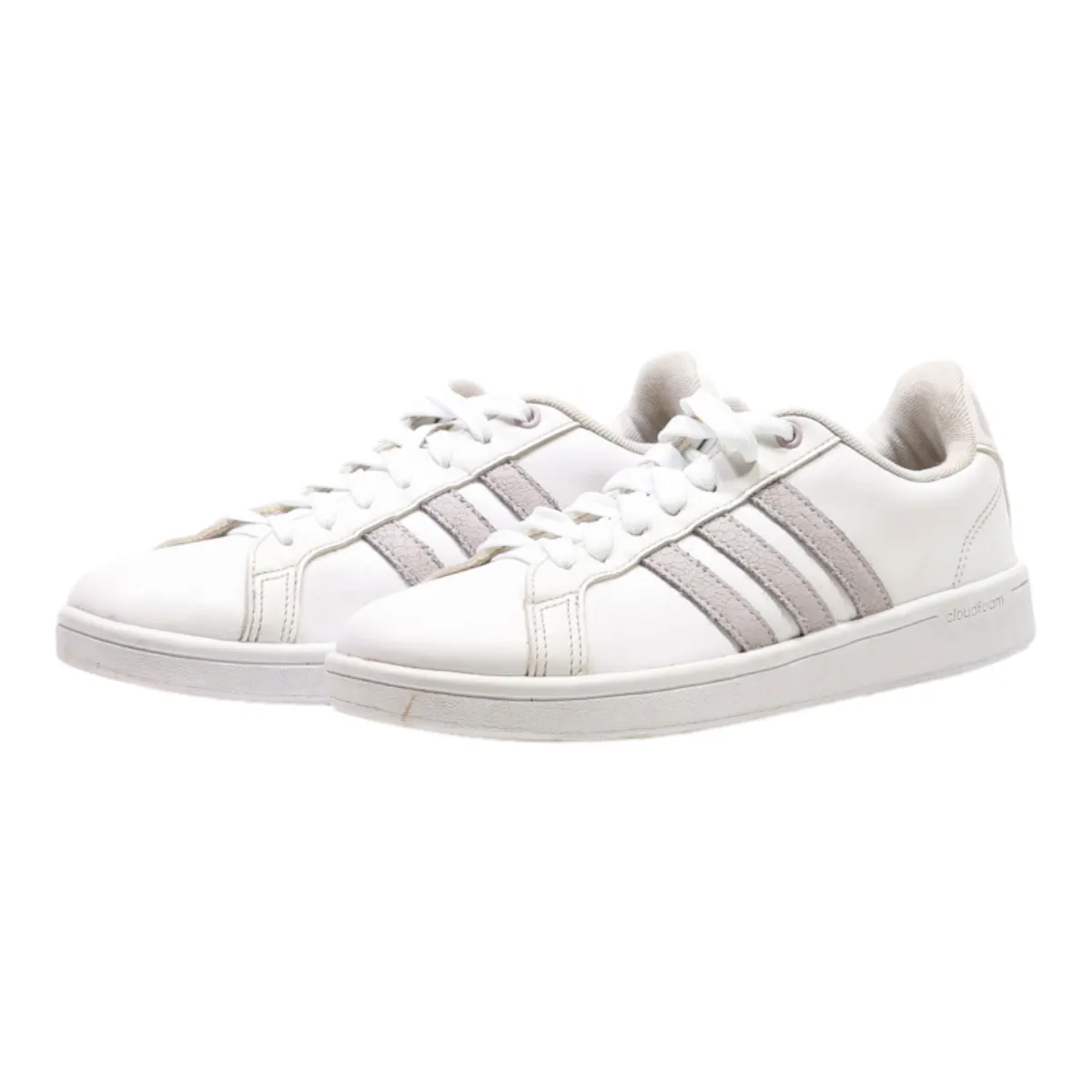 ADIDAS Cloudfoam Sneaker Trainers White Leather Womens UK 6.5