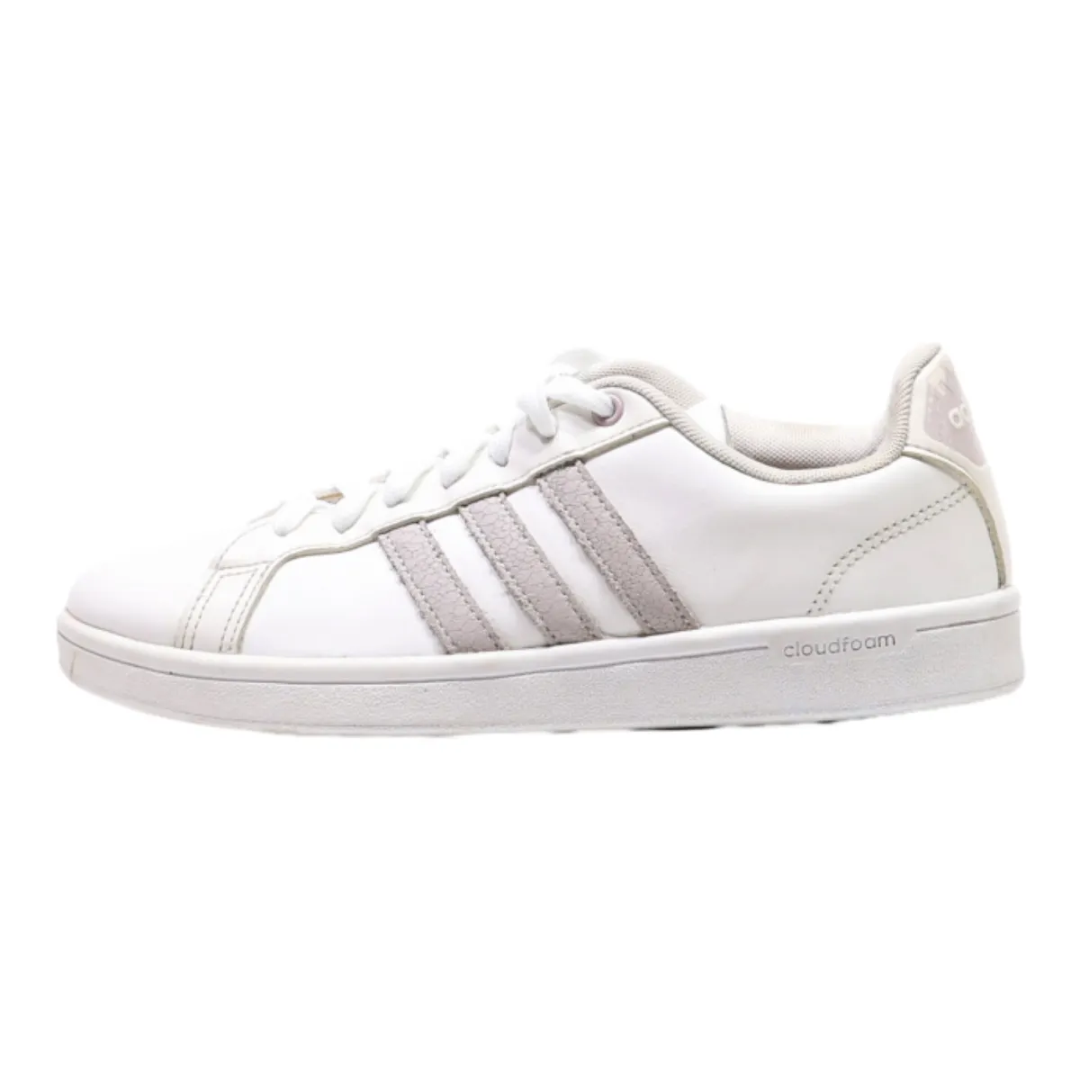 ADIDAS Cloudfoam Sneaker Trainers White Leather Womens UK 6.5