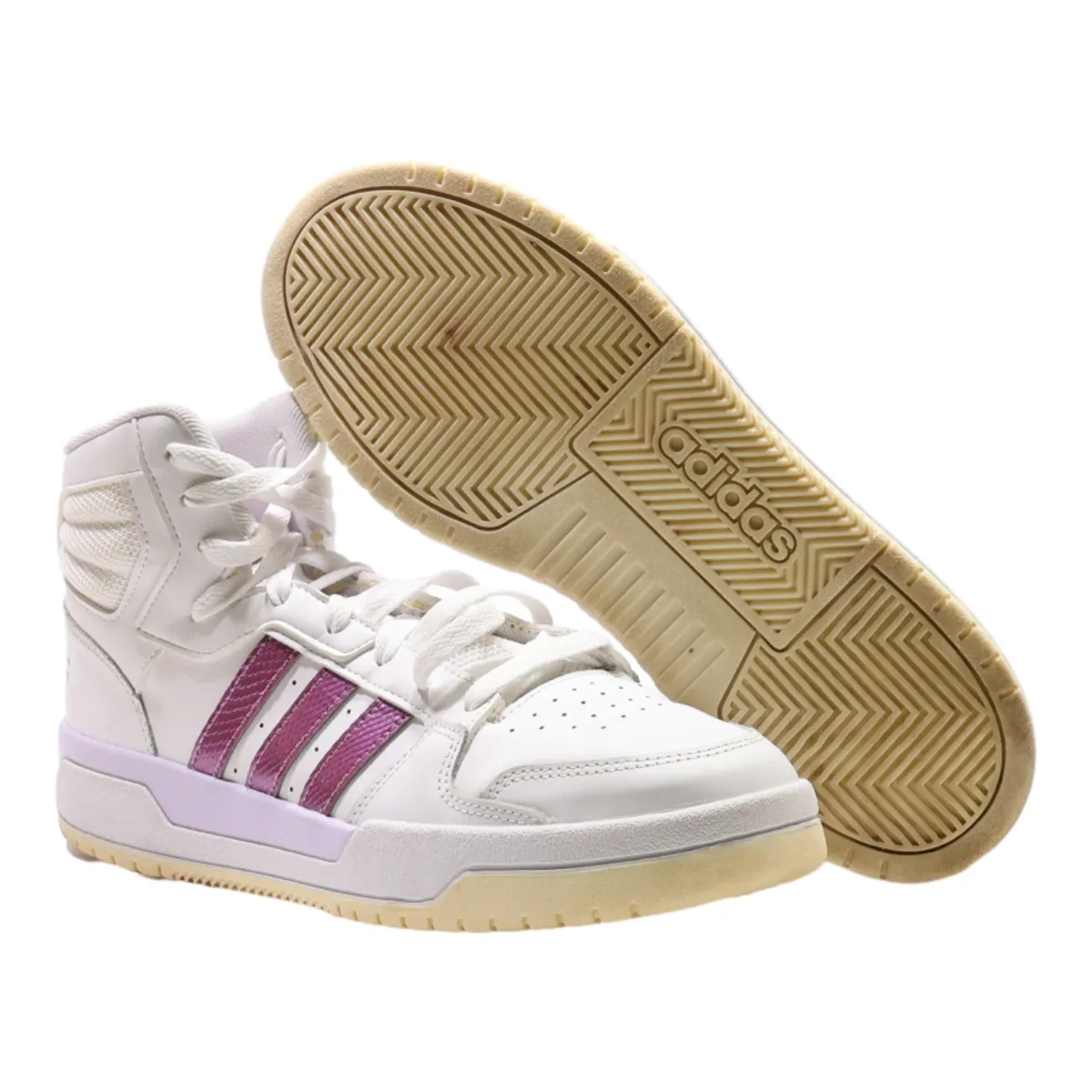 ADIDAS High Top Trainers White Leather Womens UK 9.5