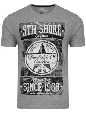 American Spirit Print T-Shirt in Light Grey  - South Shore