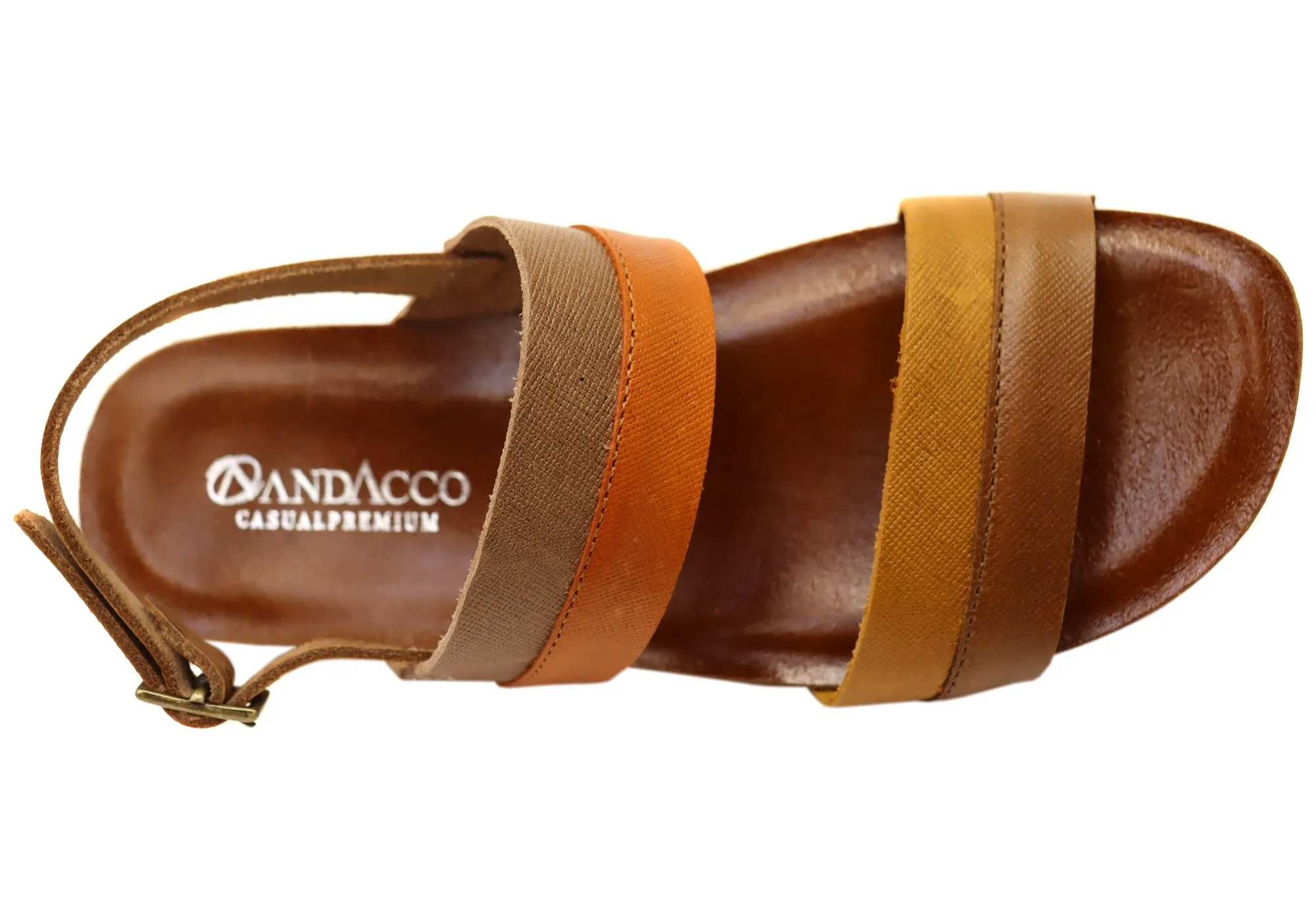 Andacco Camino Womens Comfortable Leather Sandals Made In Brazil