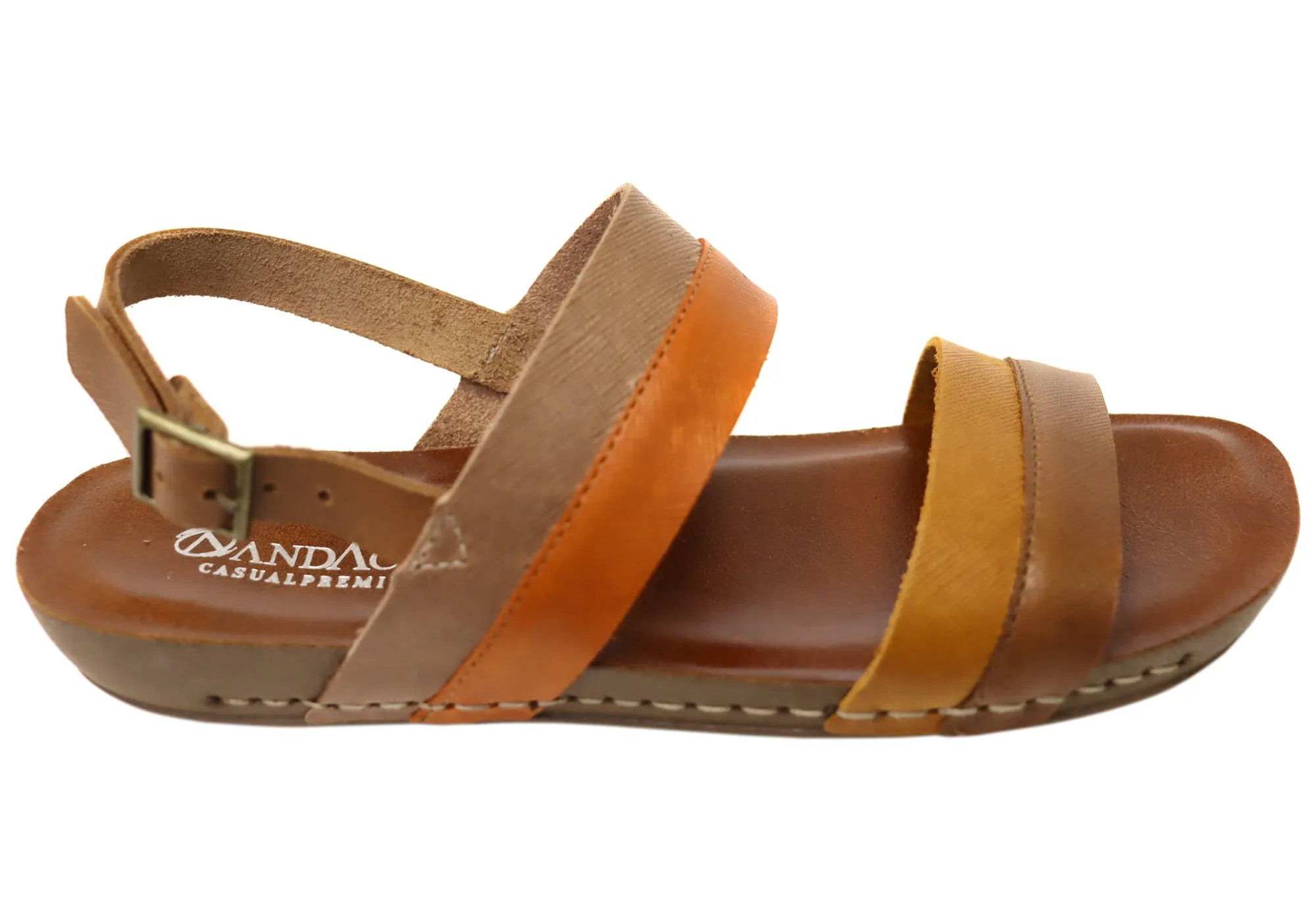 Andacco Camino Womens Comfortable Leather Sandals Made In Brazil