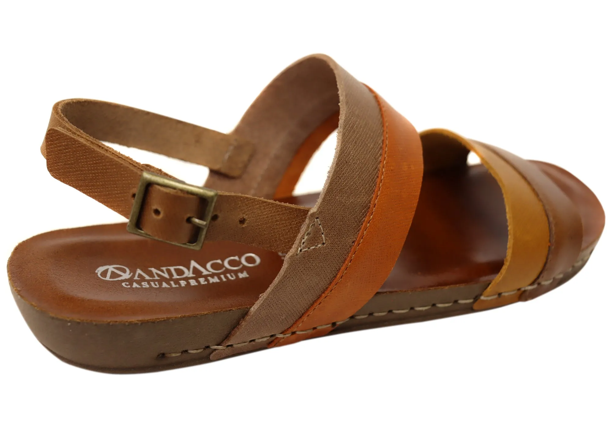 Andacco Camino Womens Comfortable Leather Sandals Made In Brazil