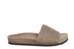 Brunello Cucinelli Women's Leather Brown Slide Sandals In New Ice