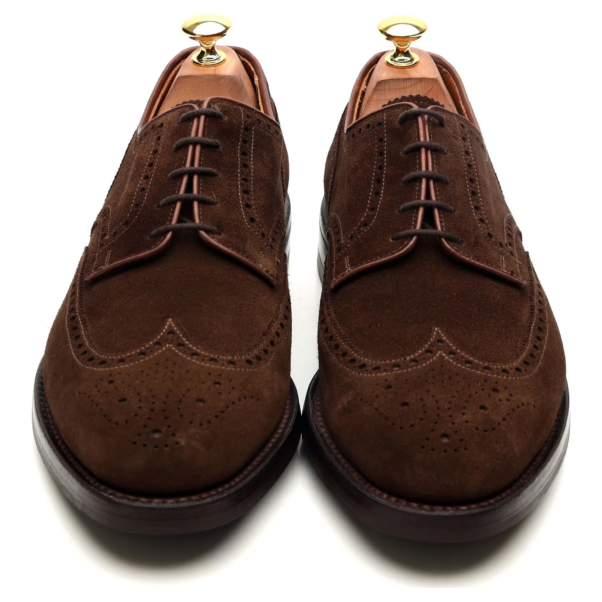 'Cardiff' Dark Brown Suede Derby Brogues UK 9 E