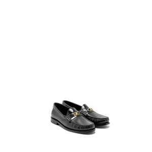 Celine Size 37 Triomphe Loafer Polished Calfskin Black