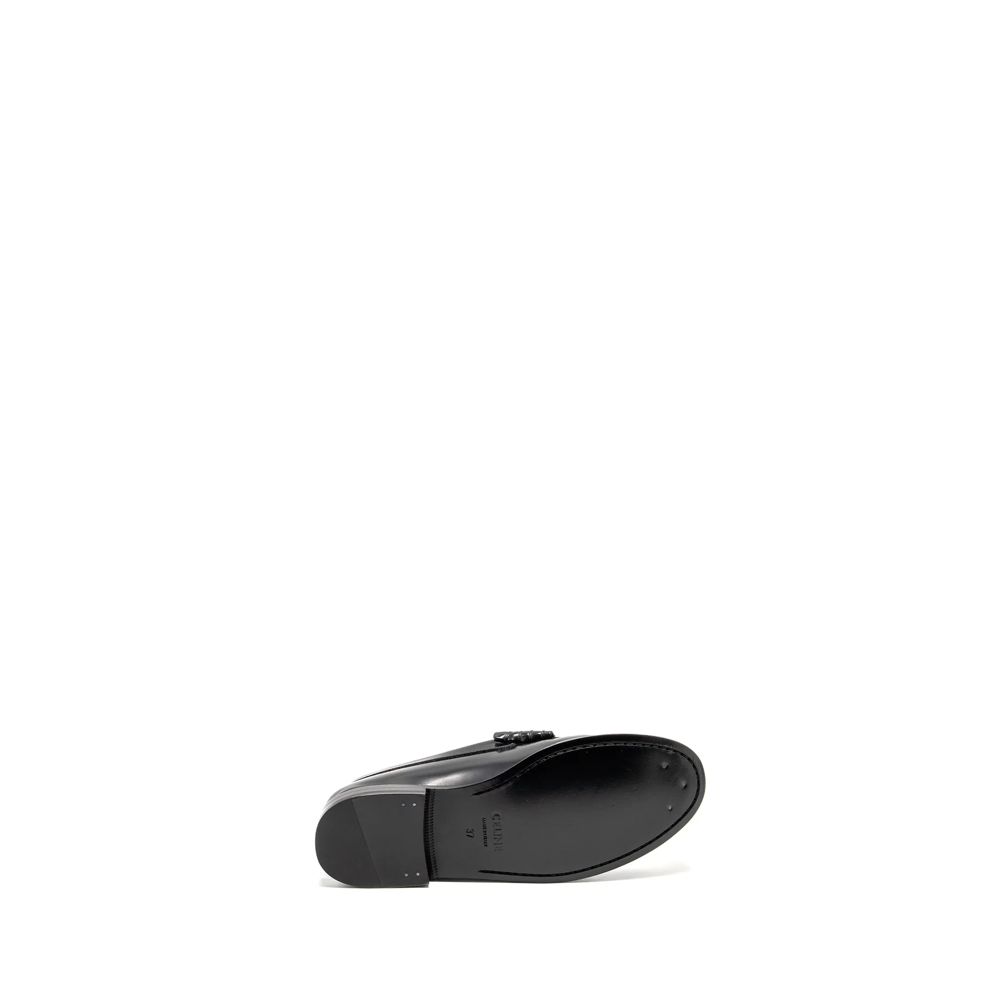 Celine Size 37 Triomphe Loafer Polished Calfskin Black