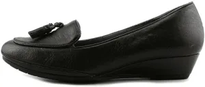 COMFORTIVA Women's •Ashten• Wedge Tassel loafer 8.5W Black Leather