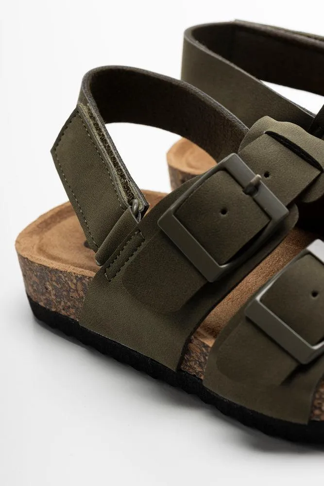 Double Band Sandal Fatigue Brown