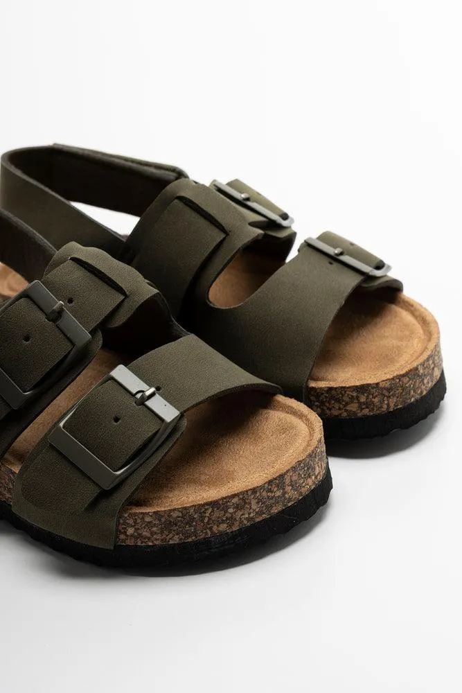 Double Band Sandal Fatigue Brown