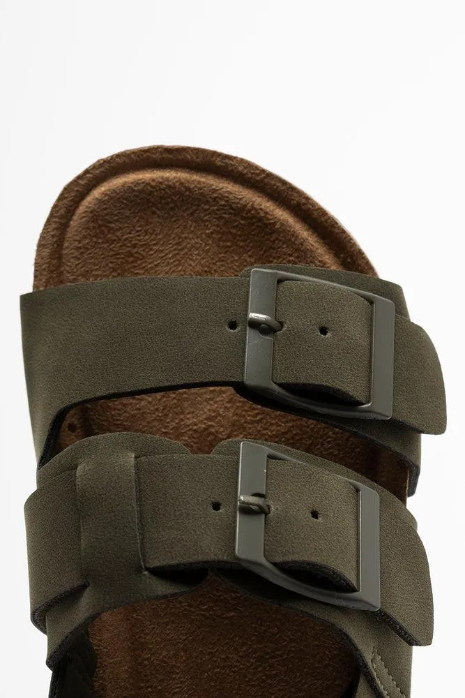 Double Band Sandal Fatigue Brown