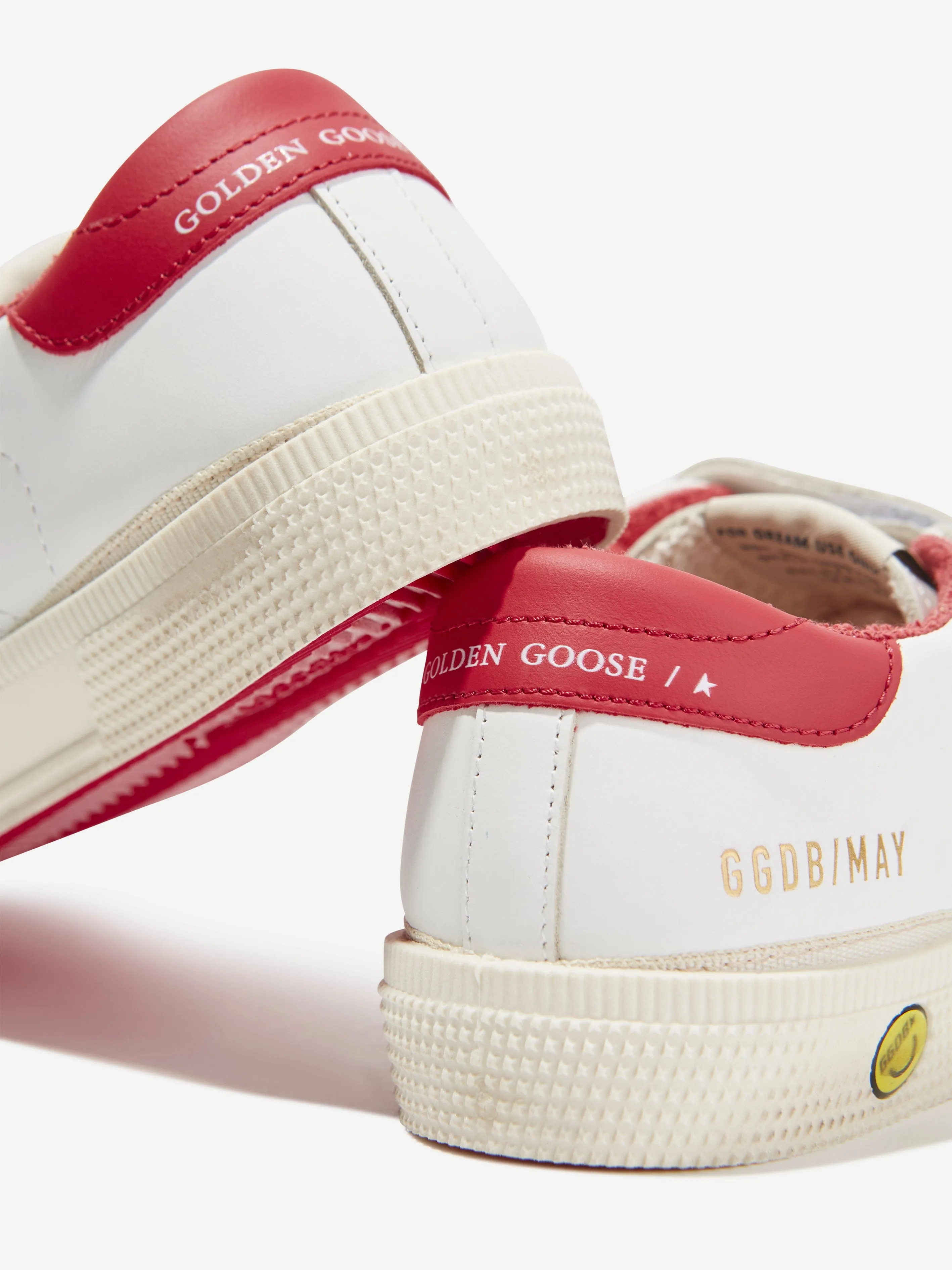 Golden Goose Kids Leather May School Trainers in White