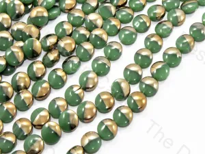 Green Golden Dual Circular Designer Beads