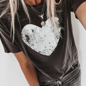 Heart vintage black boyfriend tee