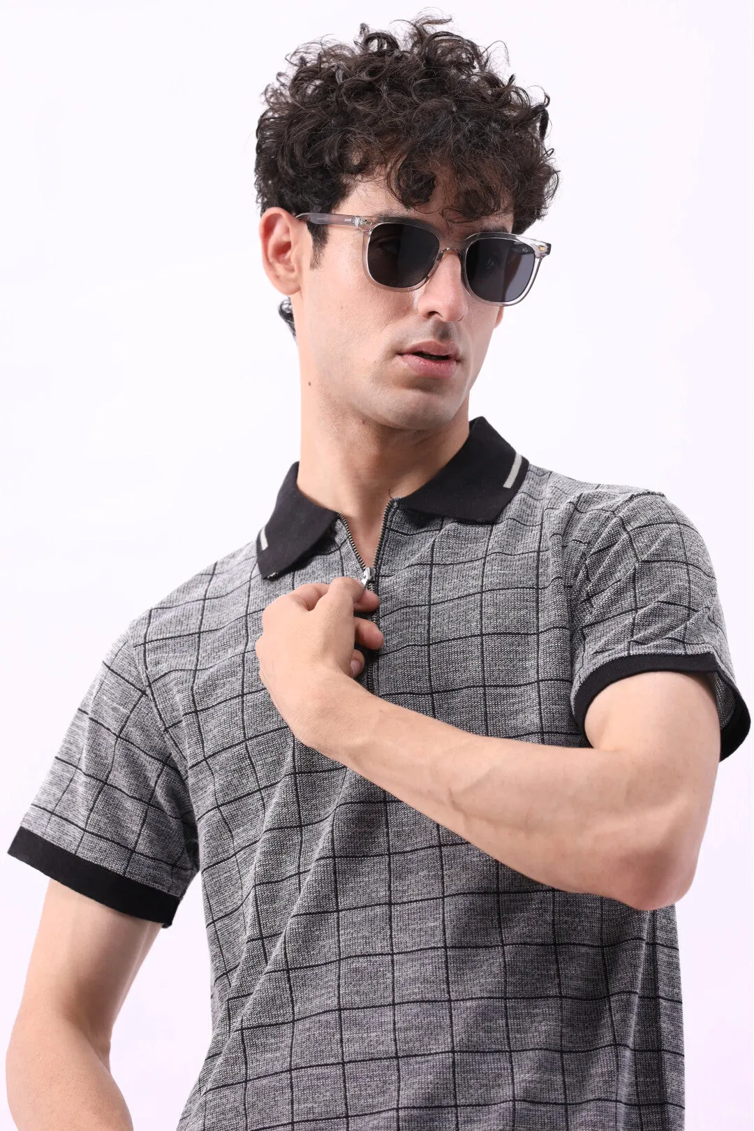 JACQUARD CHECK POLO SHIRT