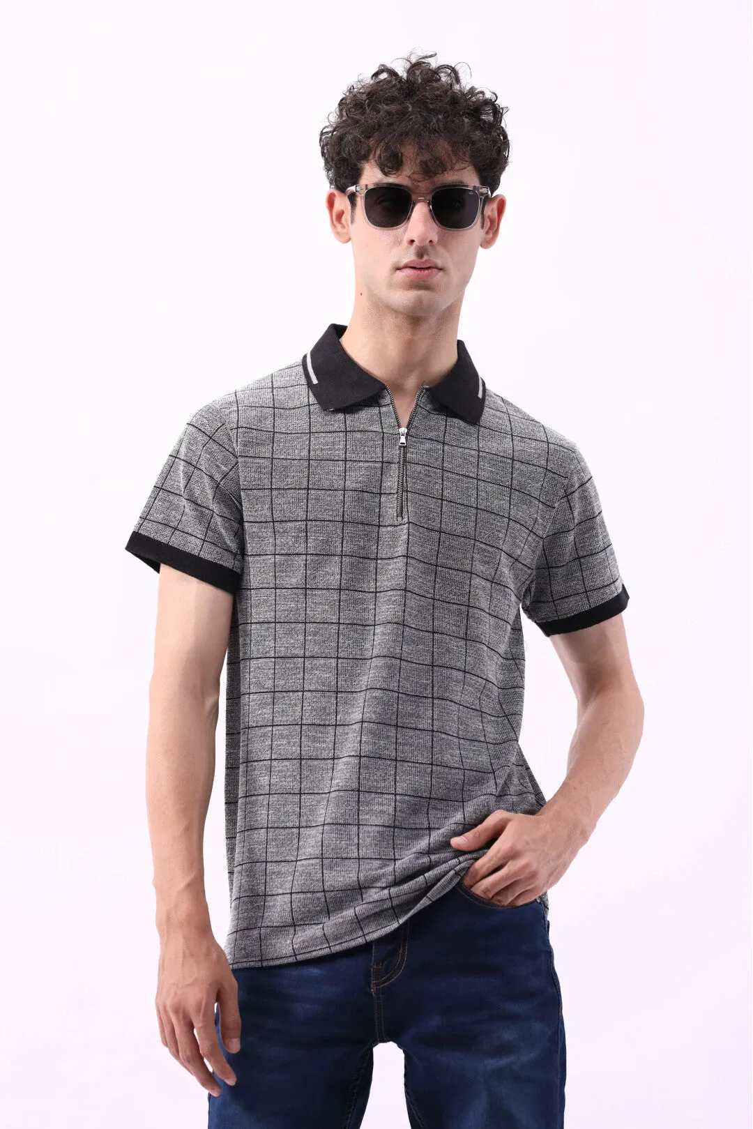 JACQUARD CHECK POLO SHIRT