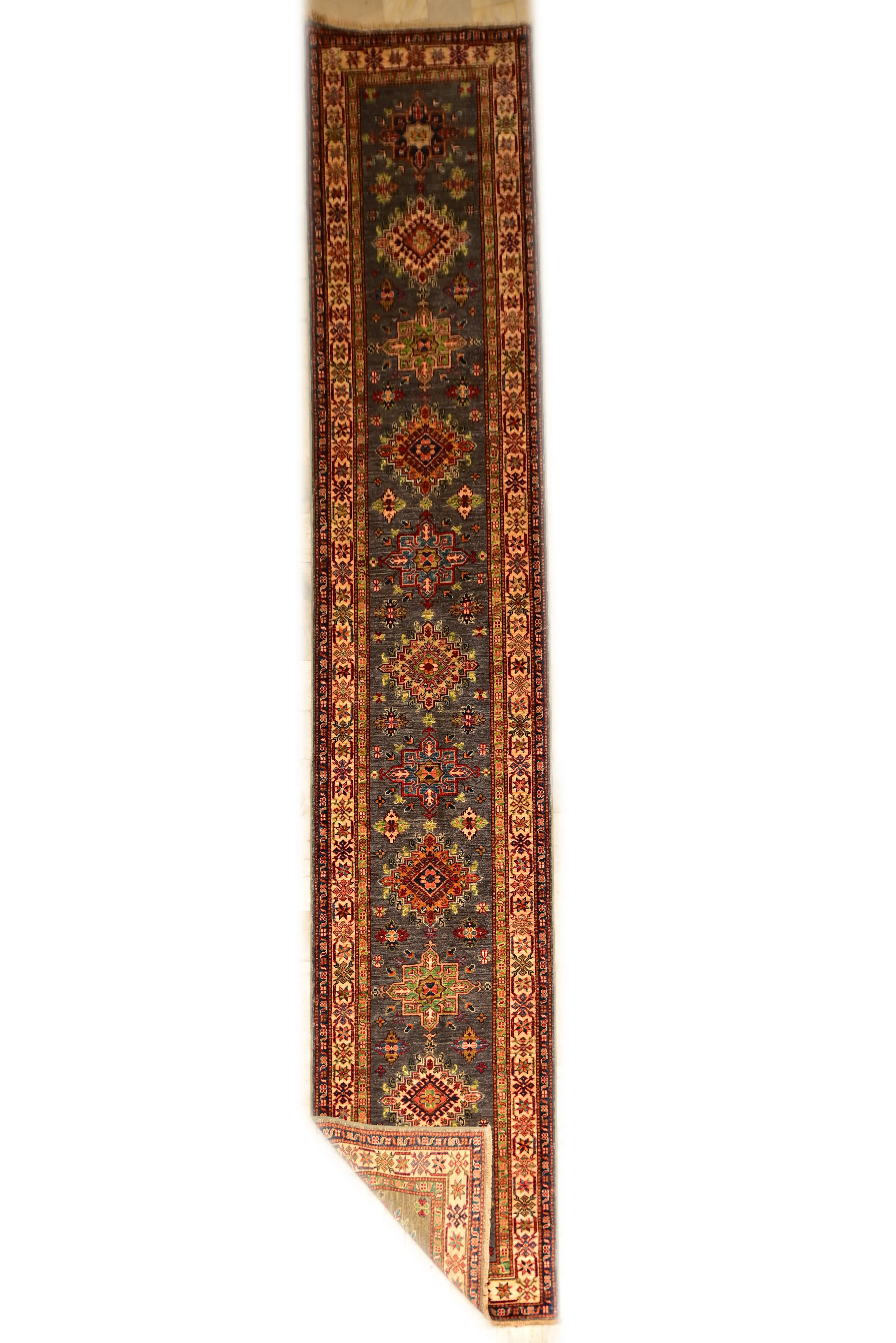 Kazak 100% wool Rug - Runner 2'8" x 13' 2"