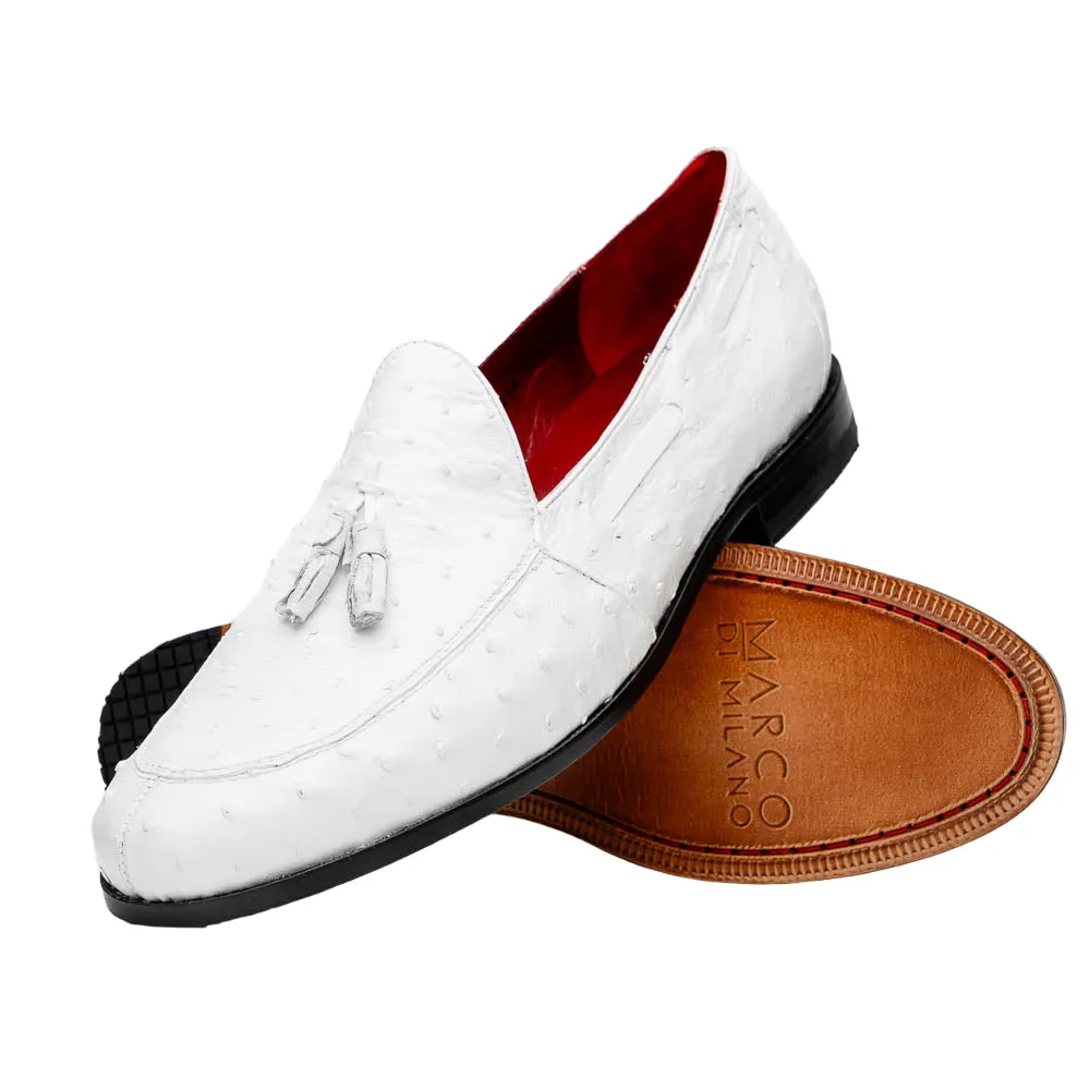 Marco Di Milano Aubiere Ostrich and Leather White