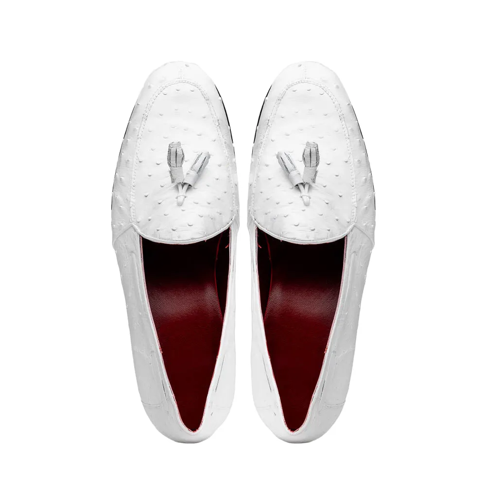 Marco Di Milano Aubiere Ostrich and Leather White