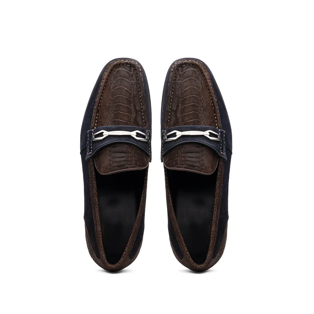 Marco Di Milano Hugo Osl Ostrich Leg and Rubber Brown-navy