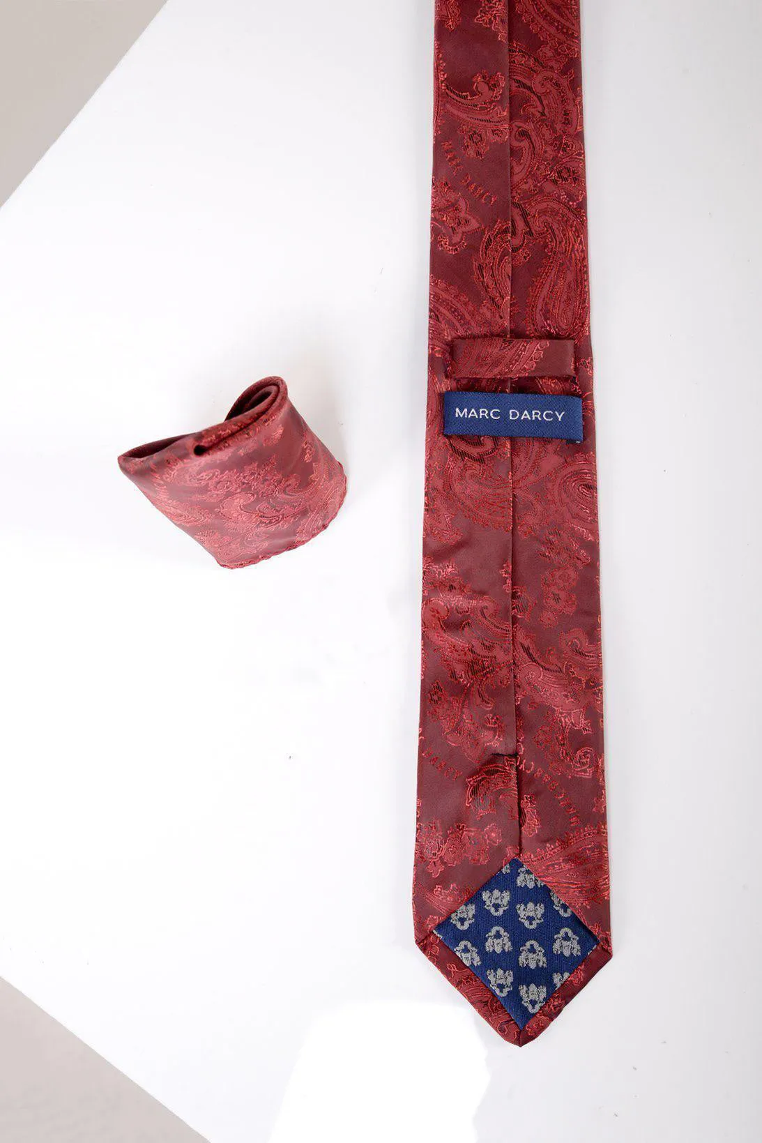 MD PAISLEY - Wine Paisley Tie and Pocket Square Set