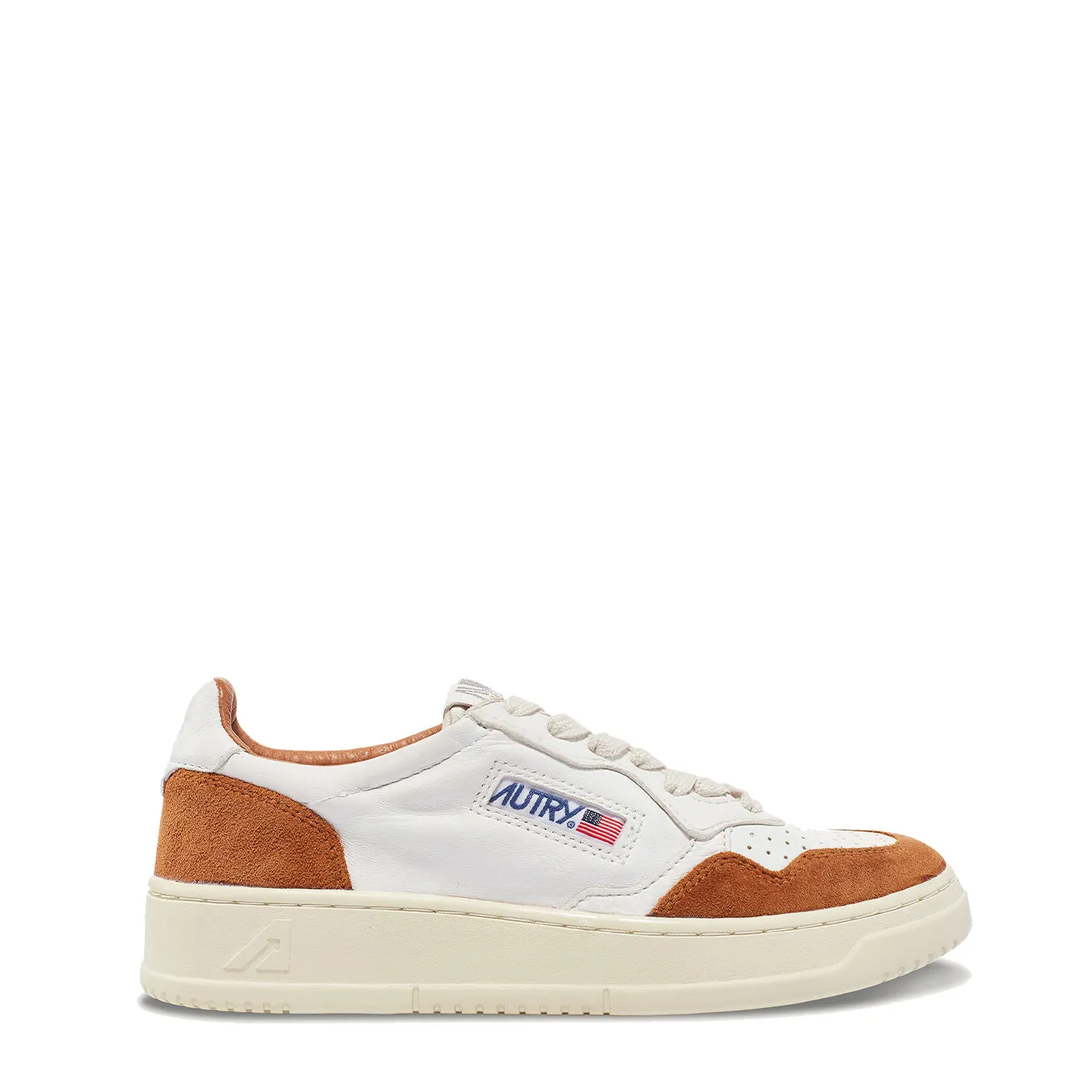 Medalist Low Trainers White Goatskin / Caramel Suede