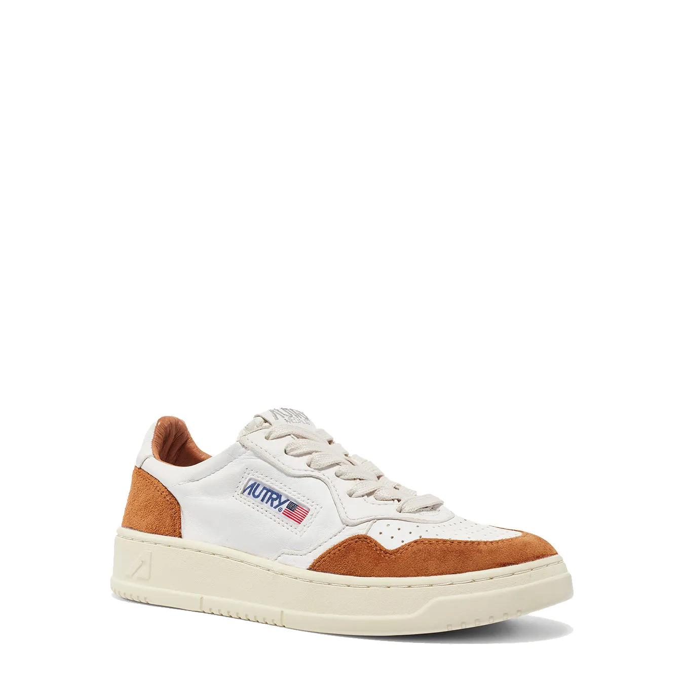 Medalist Low Trainers White Goatskin / Caramel Suede