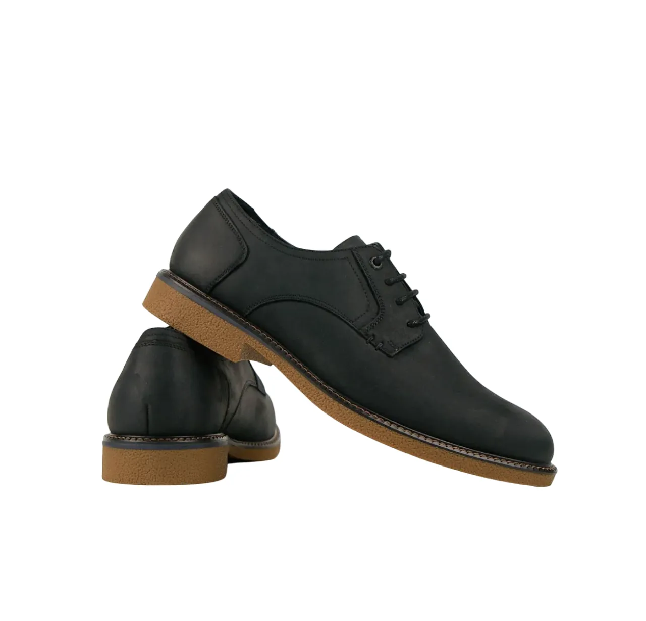 Mens Hush Puppies Manchester Shoes Black Rub