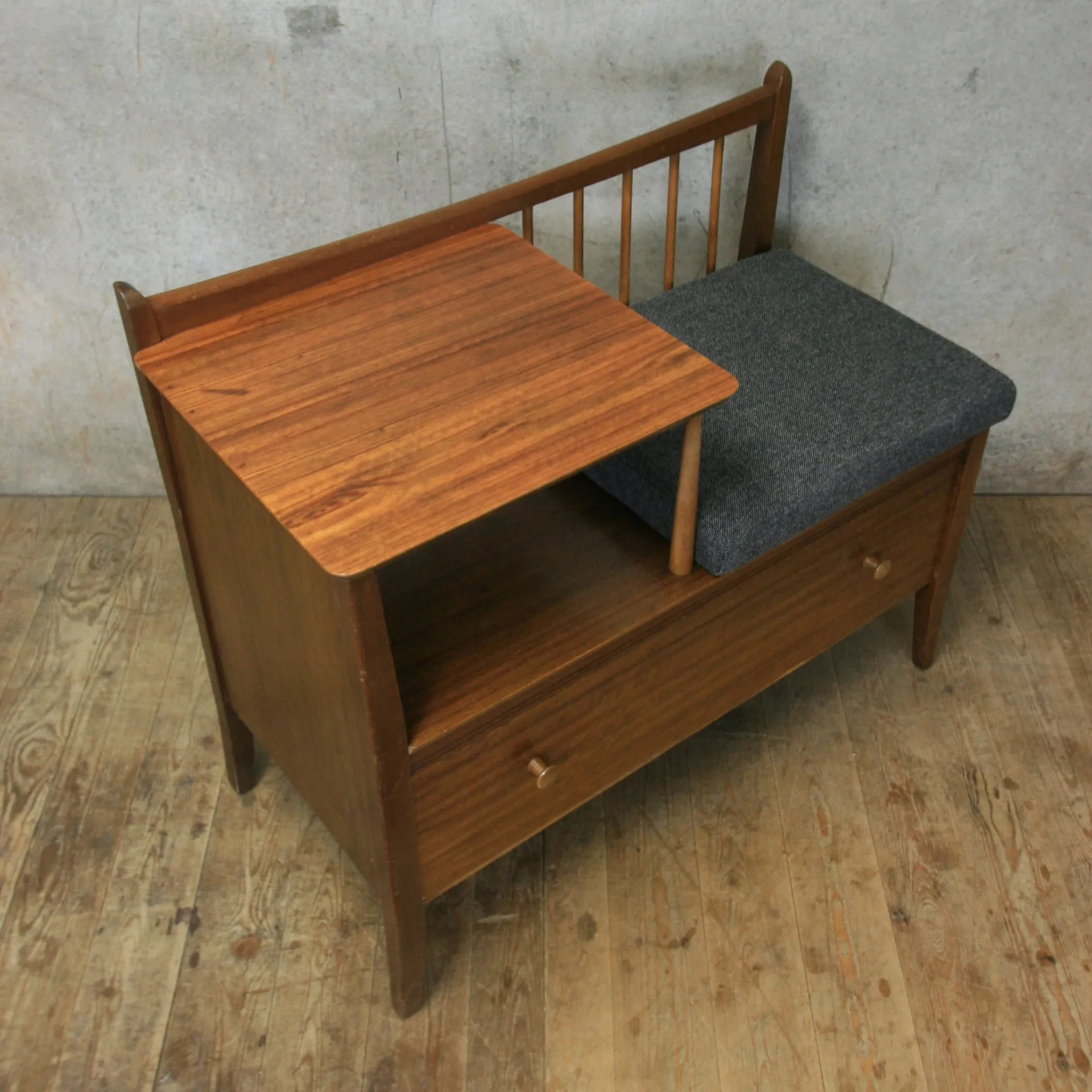 Mid Century Chippy Heath Telephone Seat #0318