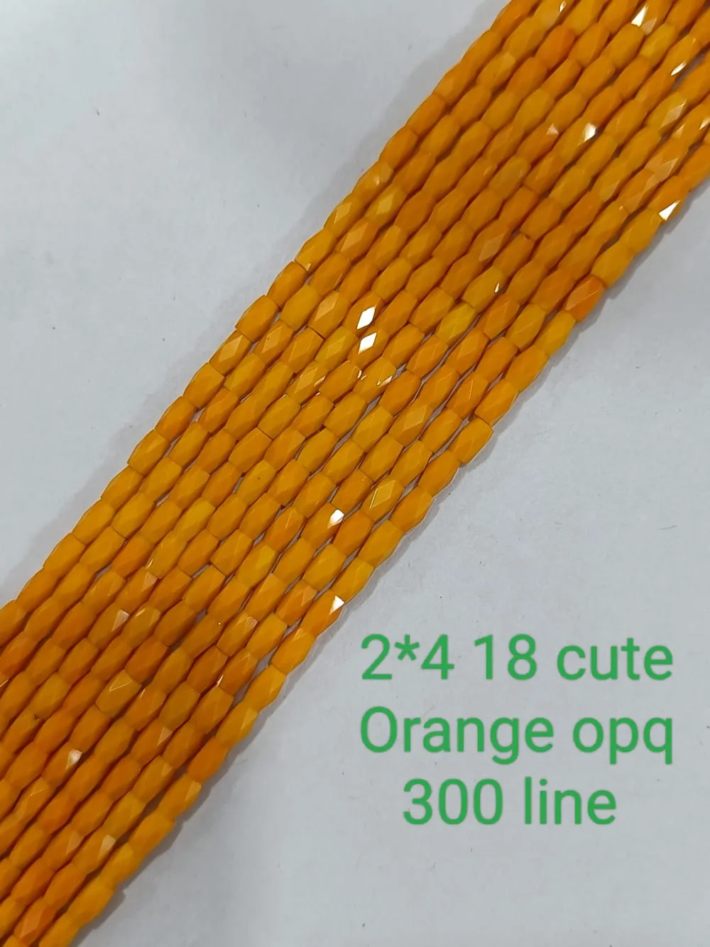 Orange 18 Cut Drum Crystal Beads