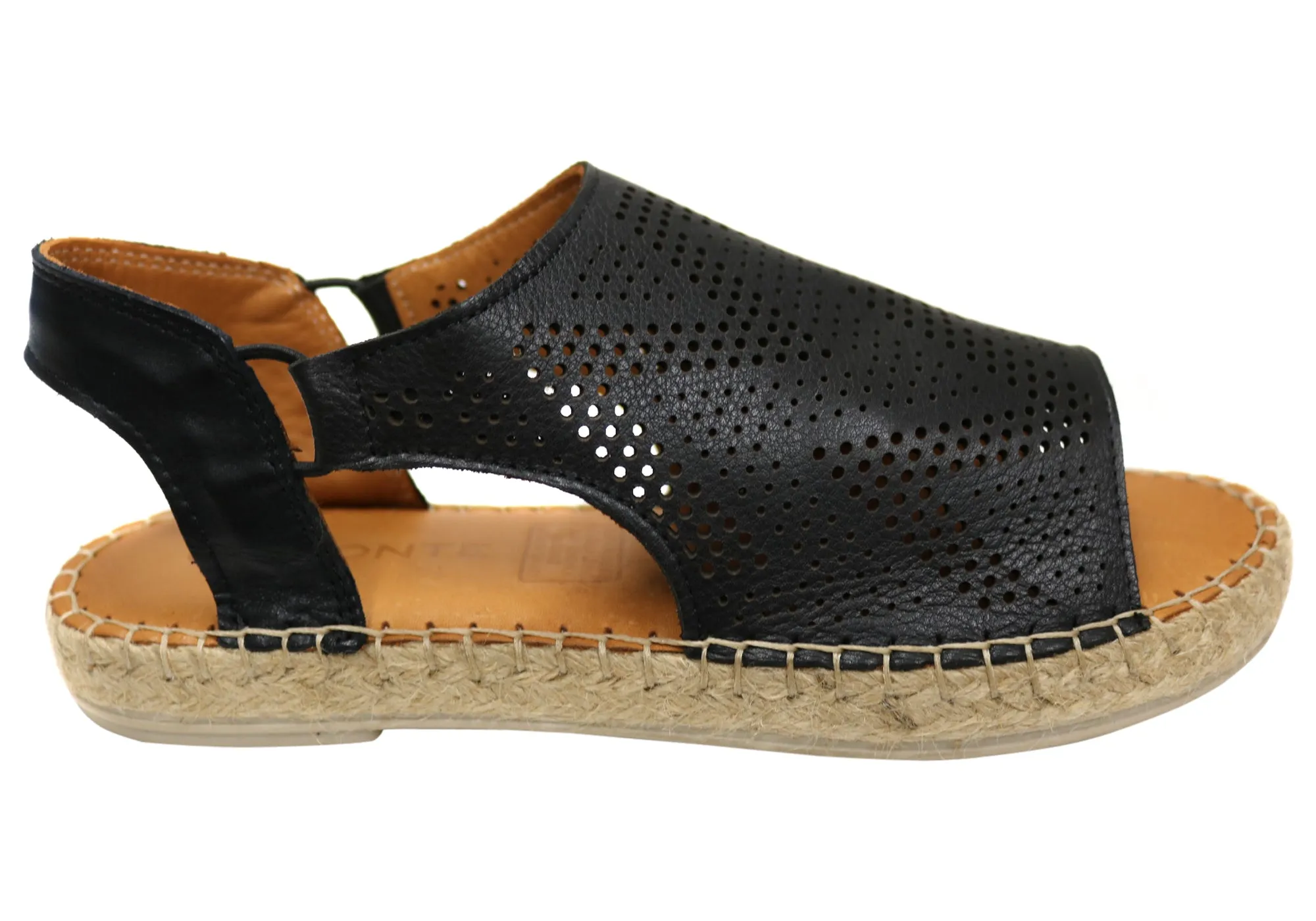 Orizonte Katrina Womens European Leather Comfort Espadrille Sandals