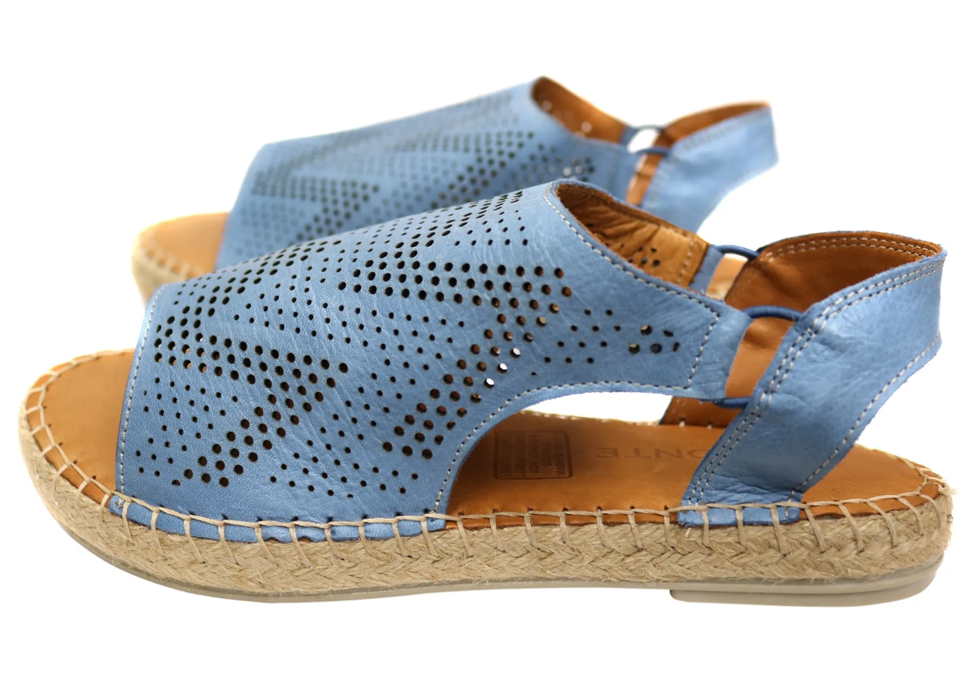 Orizonte Katrina Womens European Leather Comfort Espadrille Sandals