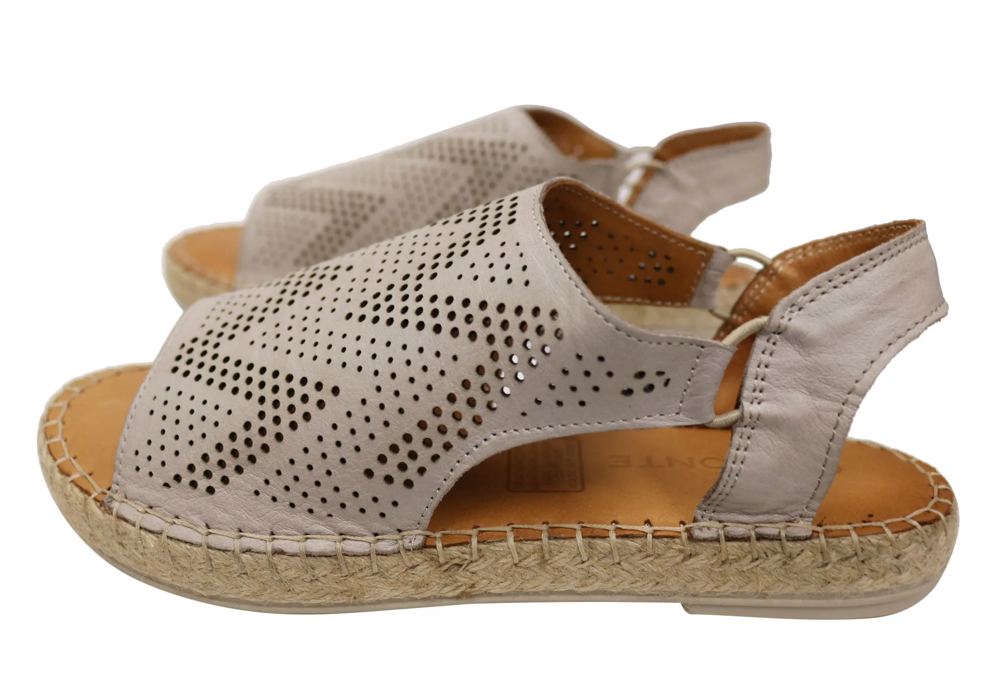 Orizonte Katrina Womens European Leather Comfort Espadrille Sandals