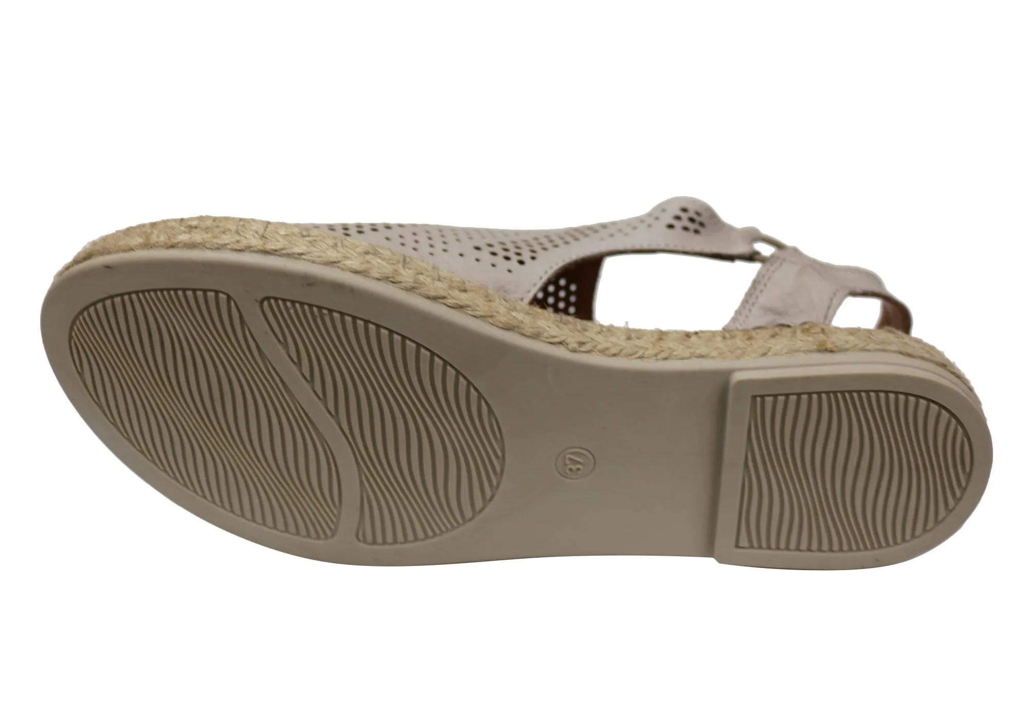 Orizonte Katrina Womens European Leather Comfort Espadrille Sandals