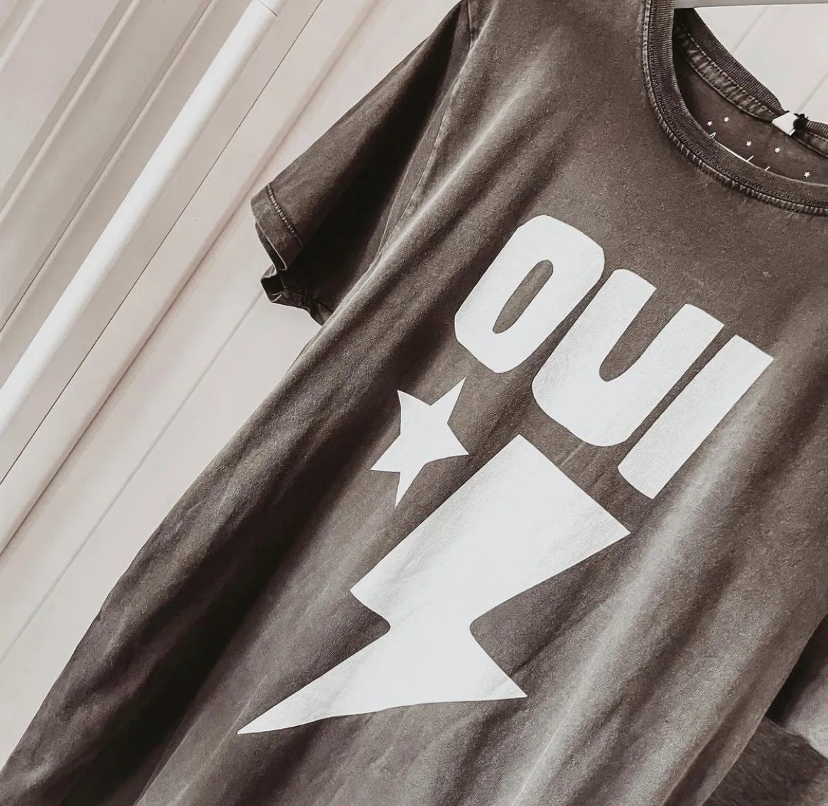 OUI star & strike vintage black tee *boyfriend fit*