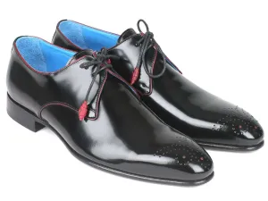 Paul Parkman Black Medallion Toe Derby Shoes