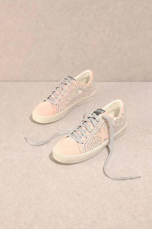 Pink Rhinestone Pink Fashion Sneakers