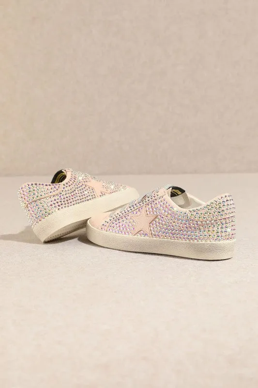 Pink Rhinestone Pink Fashion Sneakers