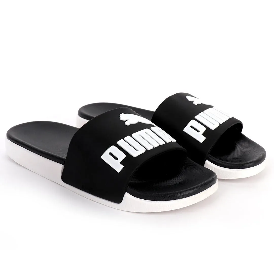 PM Royalcut Comfort All Black With White Rubber Sole Men's Slide