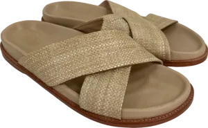 Porte & Paire Beige Woven Leather Sandals EU 42 UK 9