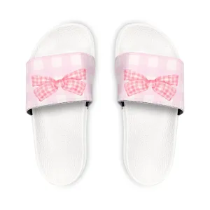 Ren Print Youth PU Slide Sandals for Summer Heat in Black