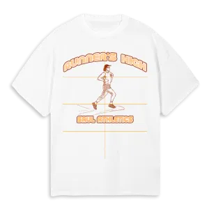 RUNNERS HIGH ORANGE White Oversized Tee.