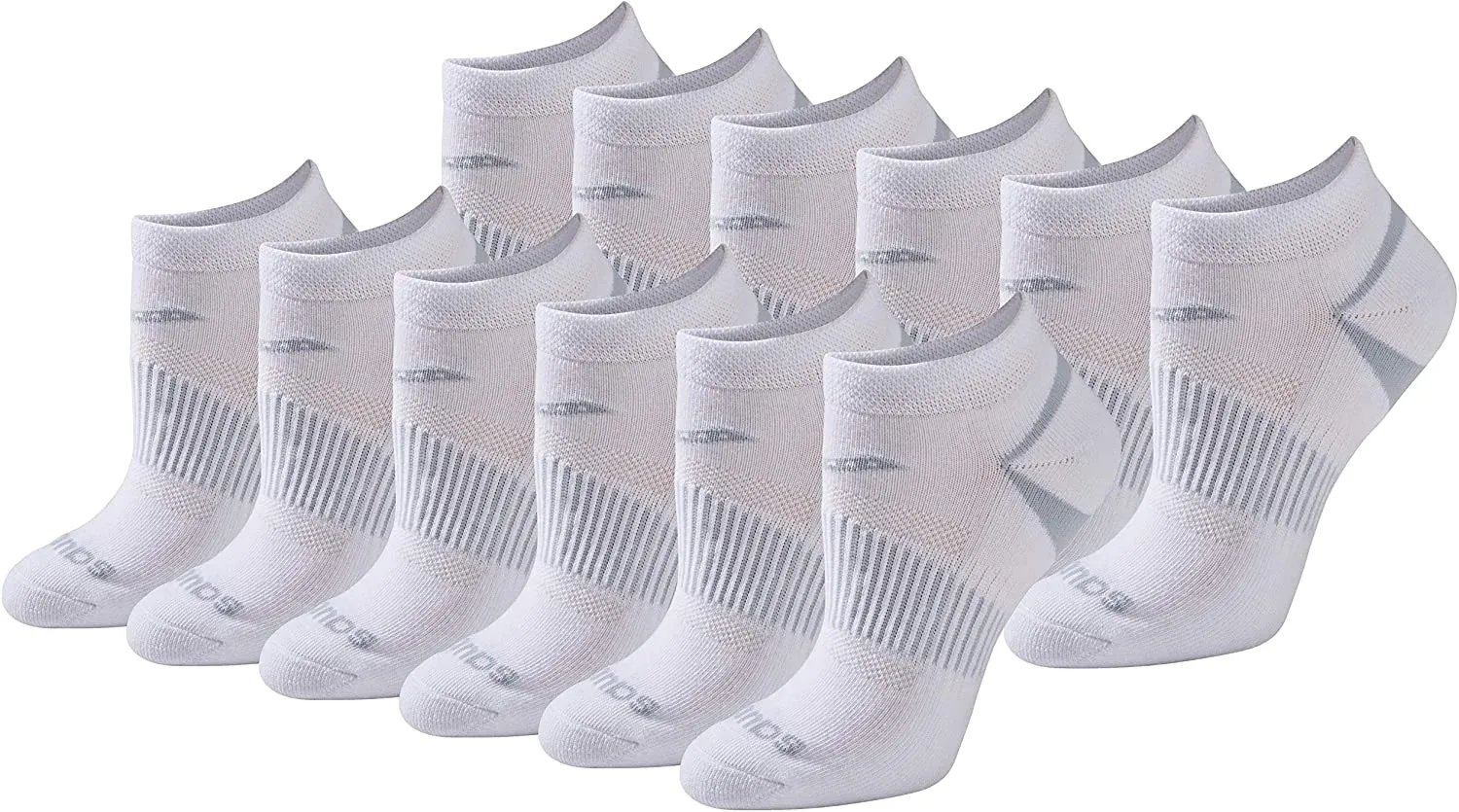 Saucony Women's Selective Cushion Performance No Show Athletic Sport Socks (6 & 12 Pairs)