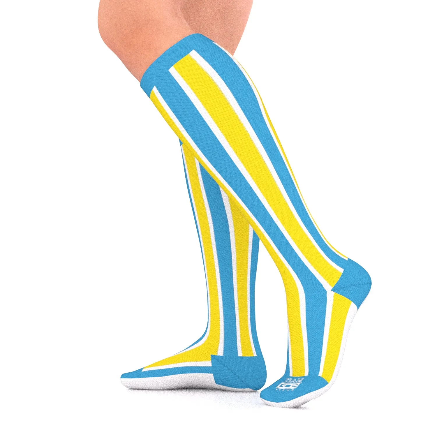 SPORTS TEAM Series Compression Socks Blue/Yellow/W