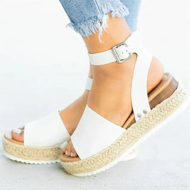 Summer Multi-Color Leisure Thick-Soled Fish Mouth Sandals For Women