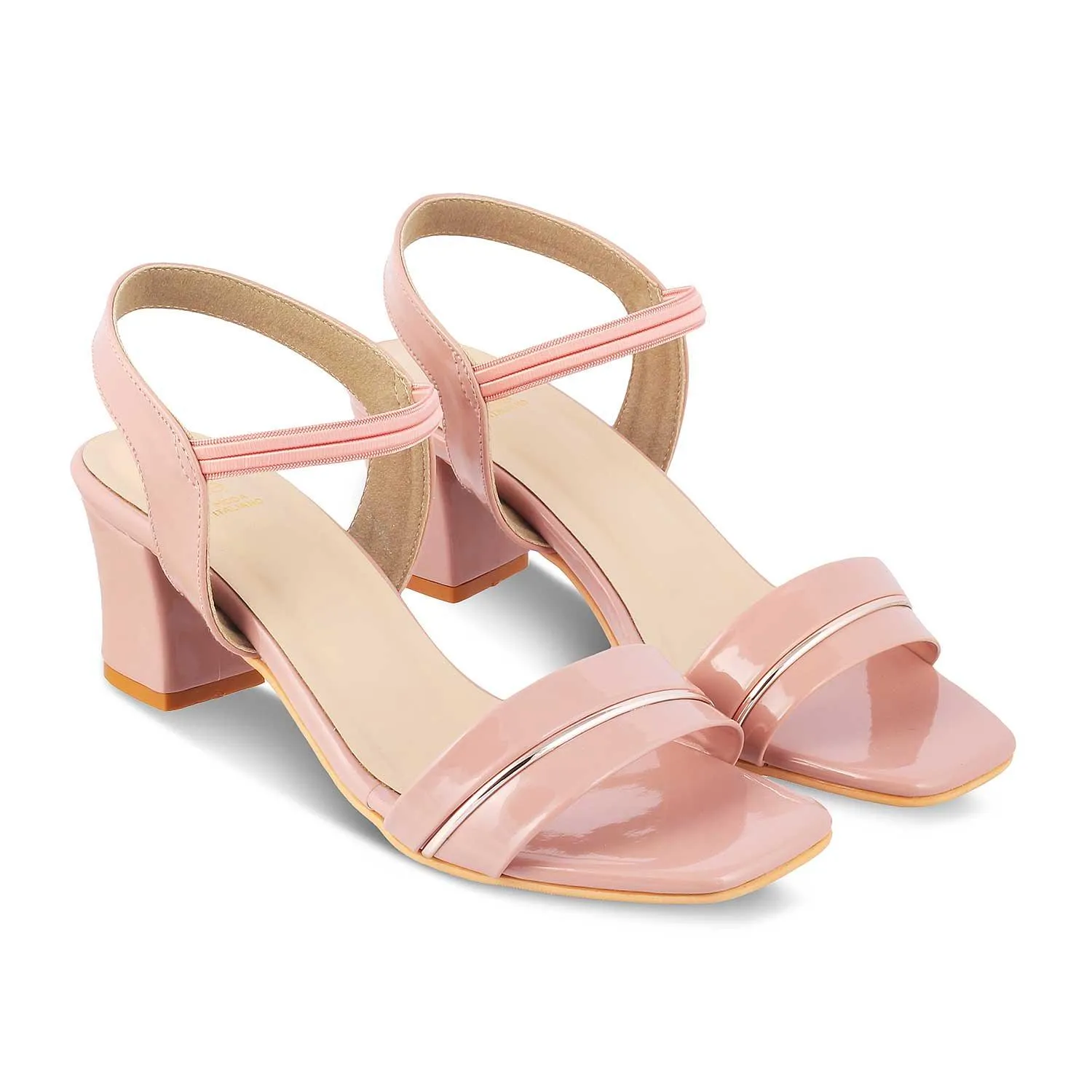 The Rachel Pink Women's Dress Block Heel Sandals Tresmode