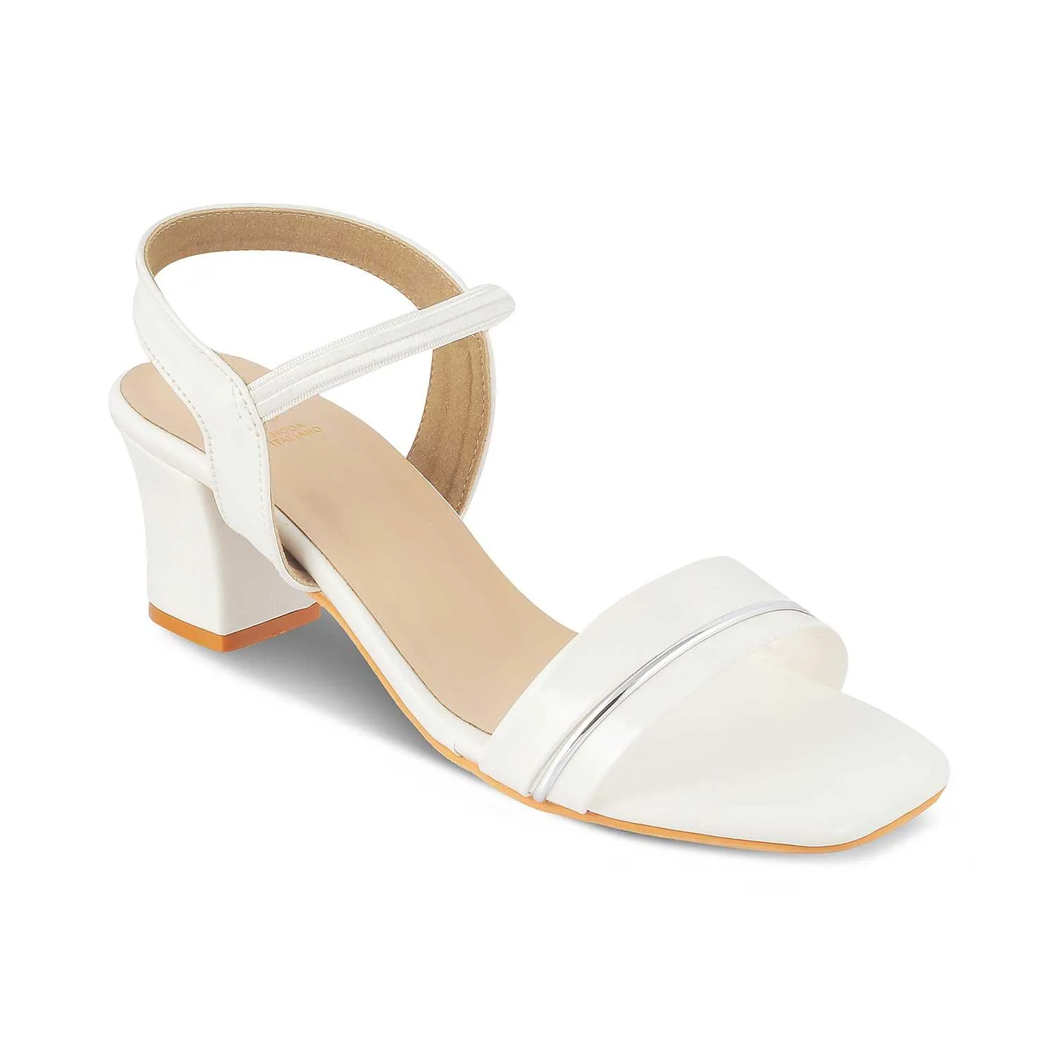 The Rachel White Women's Dress Block Heel Sandals Tresmode